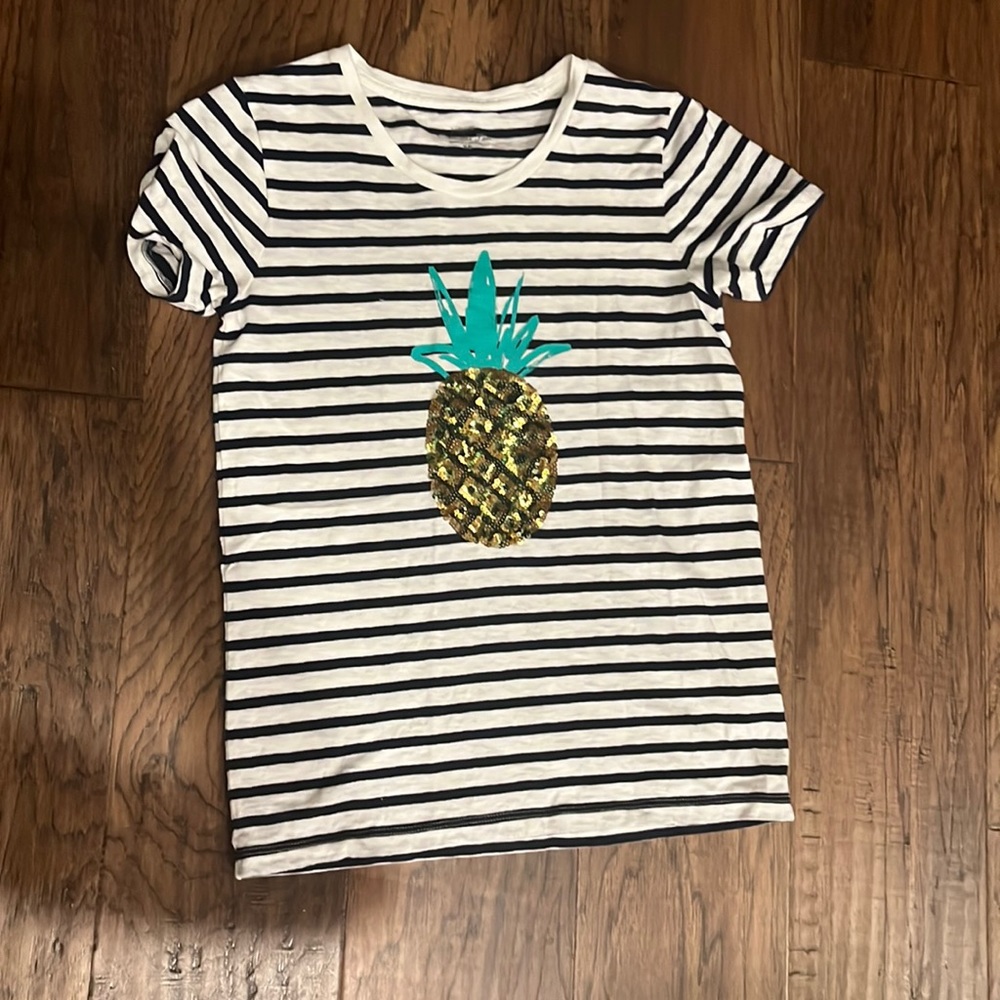 JCrew factory sequin pineapple tee